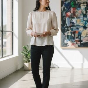 Elegant Cream Button-Up Blouse